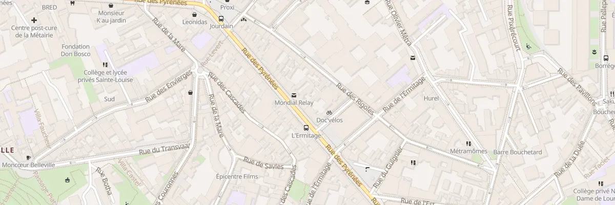 Plan du 304 Rue des Pyrénées à Paris 20e Arrondissement
