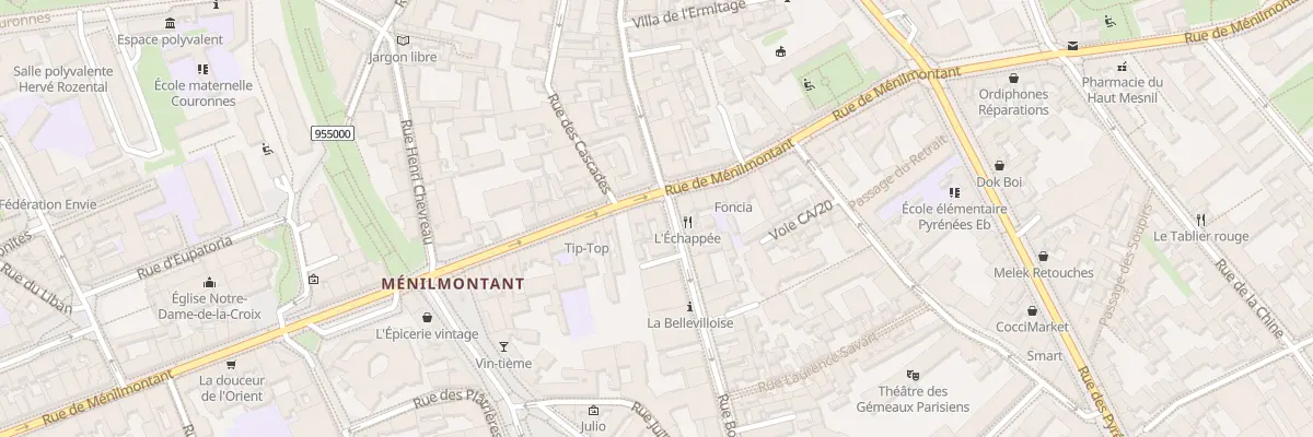 Plan du 29 Rue Boyer à Paris 20e Arrondissement