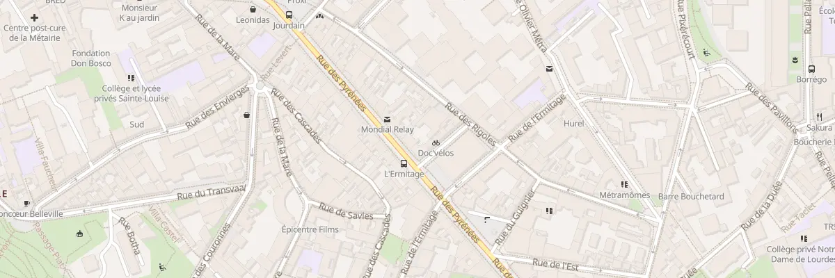 Plan du 302 Rue des Pyrénées à Paris 20e Arrondissement
