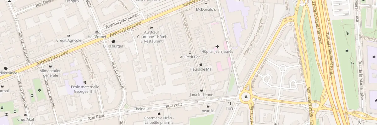 Plan du 15 Rue Eugène Jumin à Paris 19e Arrondissement