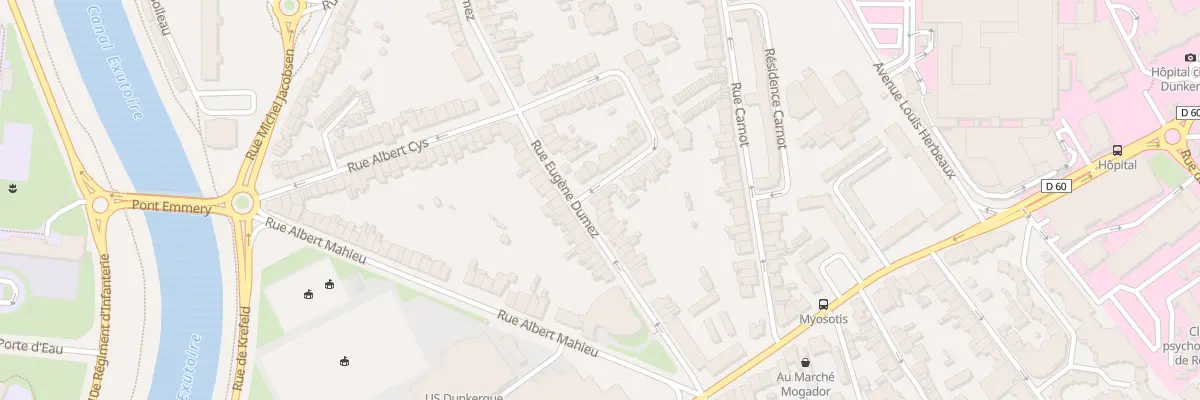 Plan du 8 Rue Martin Luther King à Dunkerque