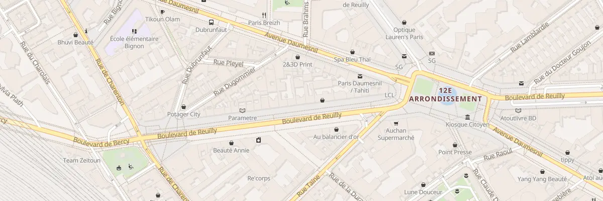 Plan du 33 Bd de Reuilly à Paris 12e Arrondissement