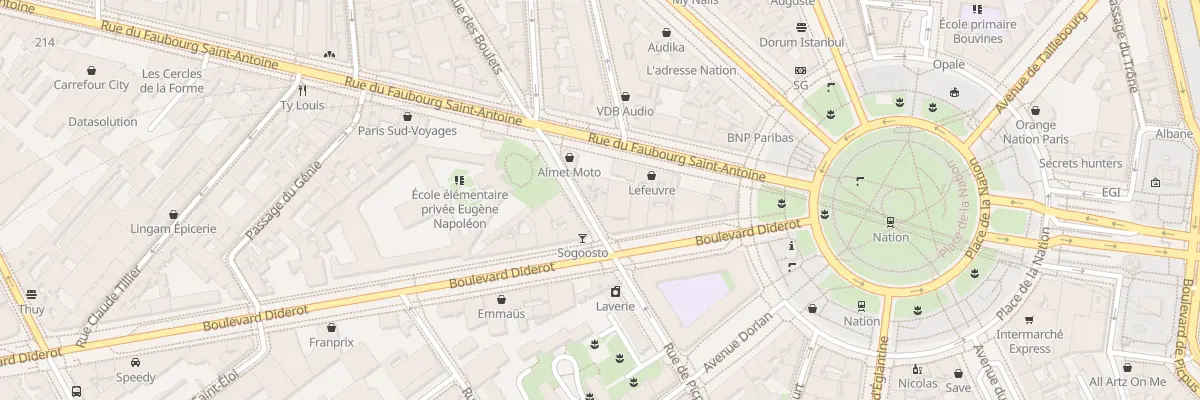 Plan du 268 Rue du Faubourg Saint-Antoine à Paris 12e Arrondissement