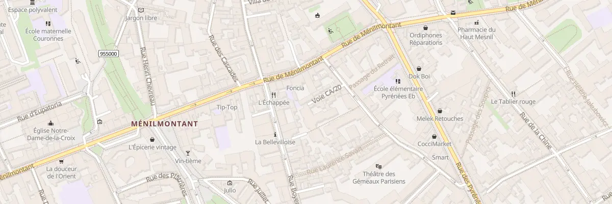 Plan du 12 Vc Ca/20 à Paris 20e Arrondissement