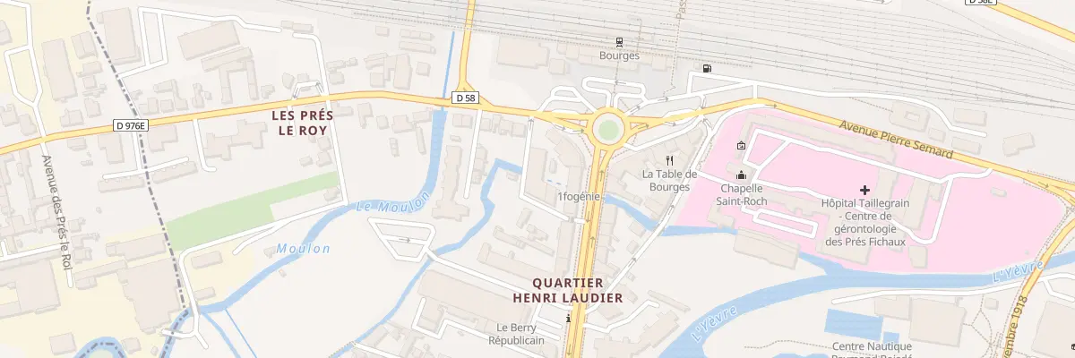 Plan de la Rue du Beaujouan à Bourges