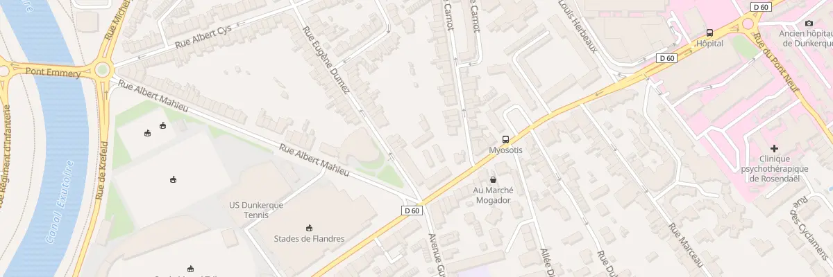 Plan du 2 Rue Eugène Dumez à Dunkerque