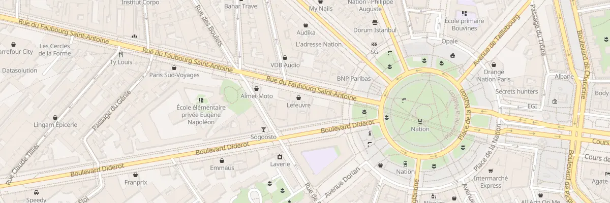 Plan du 276 Rue du Faubourg Saint-Antoine à Paris 12e Arrondissement