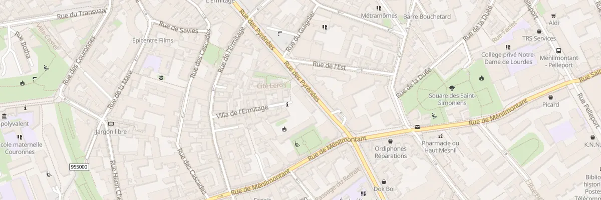 Plan du 305 Rue des Pyrénées à Paris 20e Arrondissement