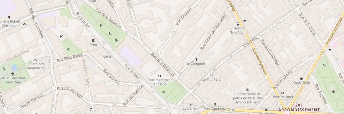 Plan du 17 Rue Villiers Isle Adam à Paris 20e Arrondissement