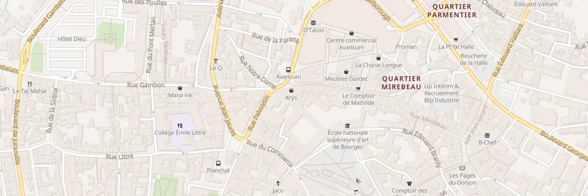 Plan du 4 Rue Mirebeau à Bourges