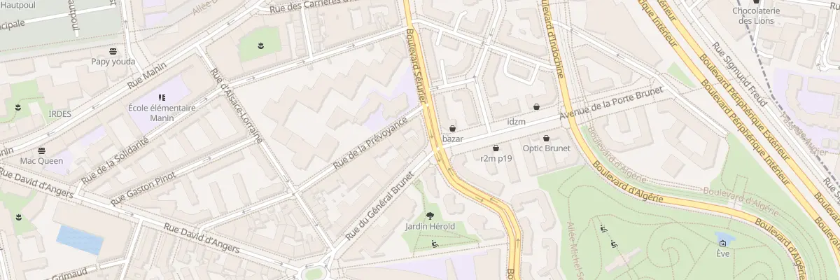 Plan du 125 Bd Sérurier à Paris 19e Arrondissement