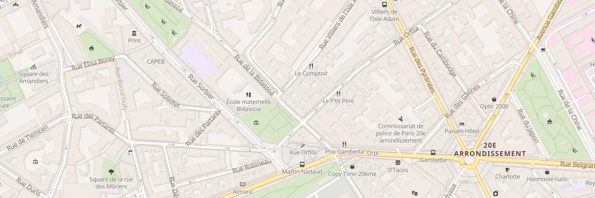 Plan du 16 Rue Villiers Isle Adam à Paris 20e Arrondissement