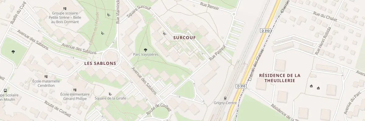 Plan du 1 Sq Surcouf à Grigny