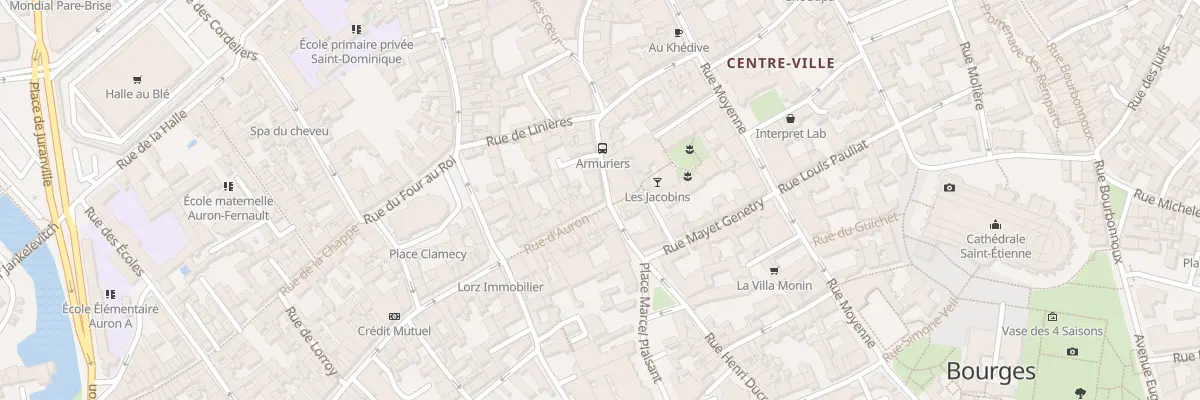 Plan du 2 Rue d’Auron à Bourges