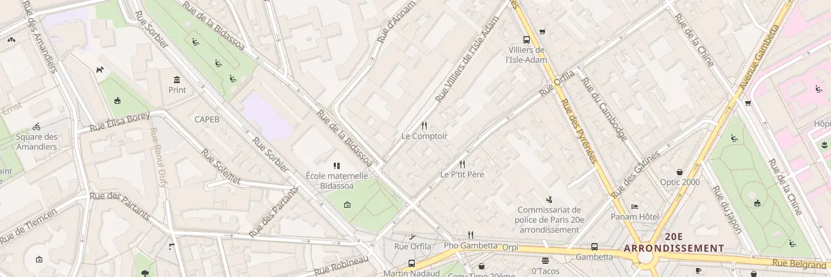 Plan du 26 Rue Villiers Isle Adam à Paris 20e Arrondissement