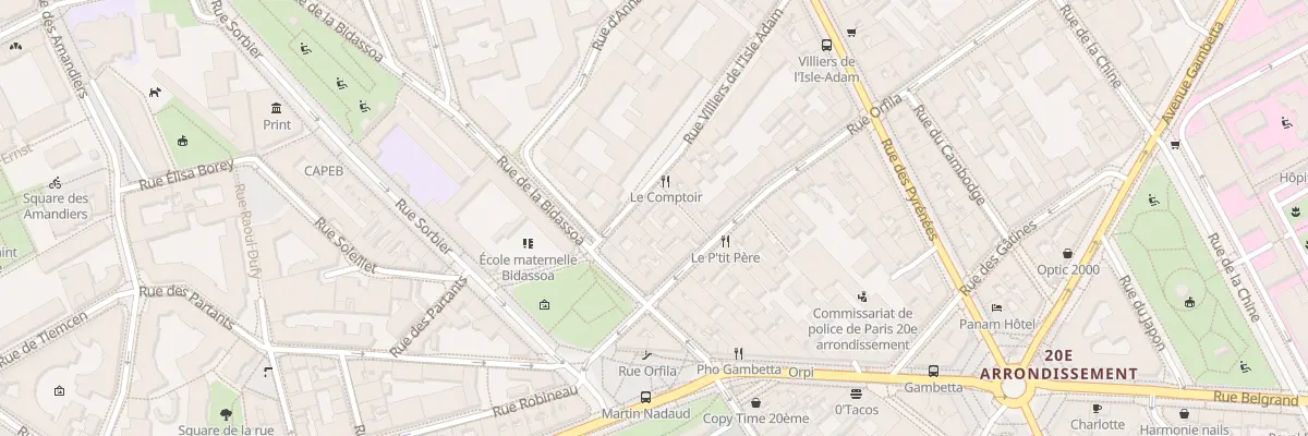 Plan du 26A Rue Villiers Isle Adam à Paris 20e Arrondissement