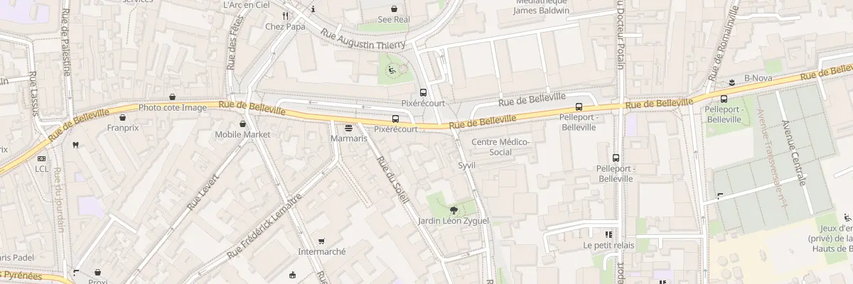 Plan du 204 Rue de Belleville à Paris 20e Arrondissement