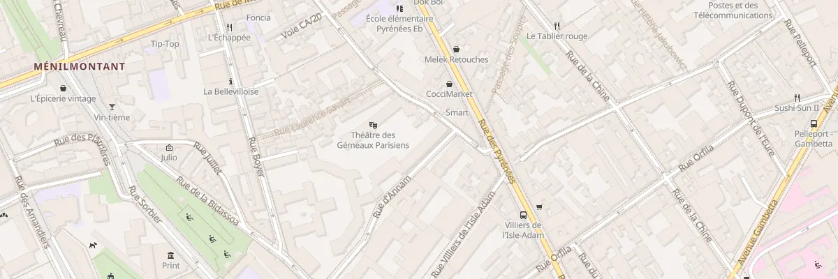 Plan du 9 Rue du Retrait à Paris 20e Arrondissement