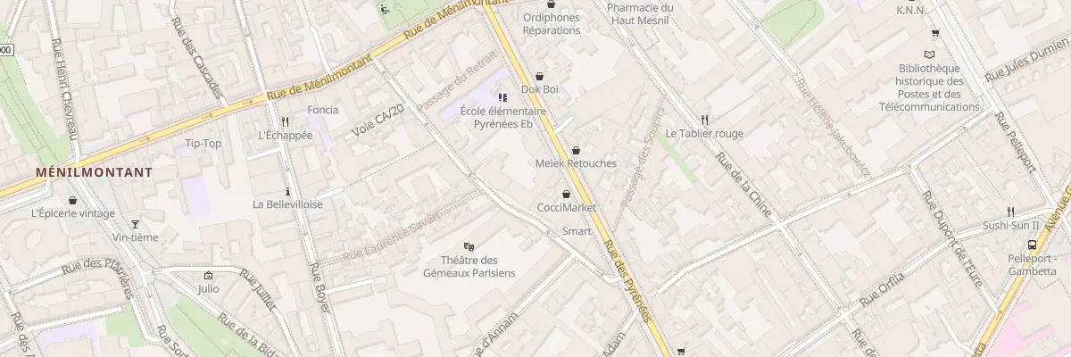 Plan du 283 Rue des Pyrénées à Paris 20e Arrondissement