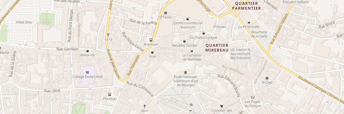 Plan du 24 Rue Mirebeau à Bourges