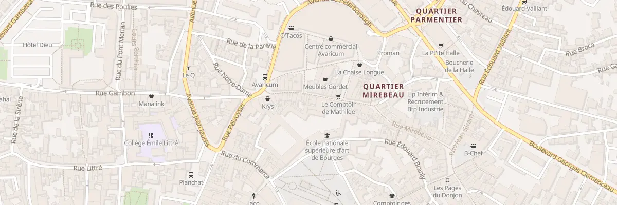 Plan du 30 Rue Mirebeau à Bourges