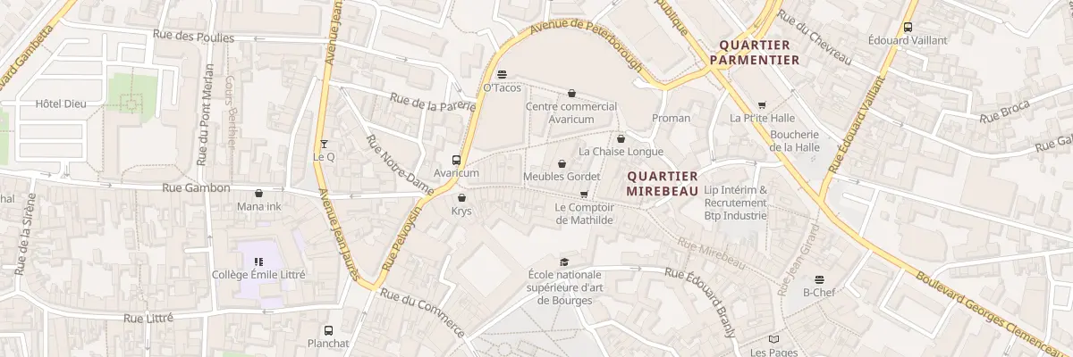 Plan du 23 Rue Mirebeau à Bourges