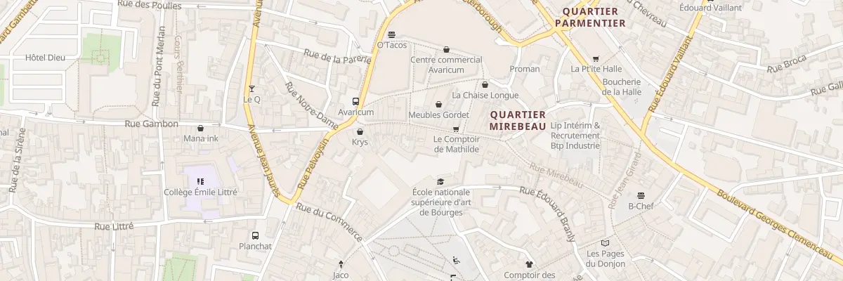 Plan du 34 Rue Mirebeau à Bourges