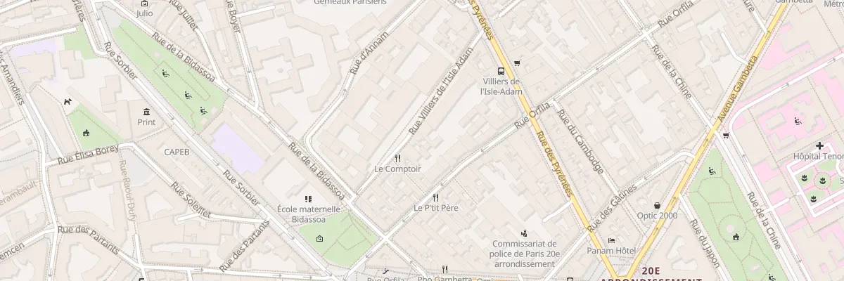 Plan du 38 Rue Villiers Isle Adam à Paris 20e Arrondissement