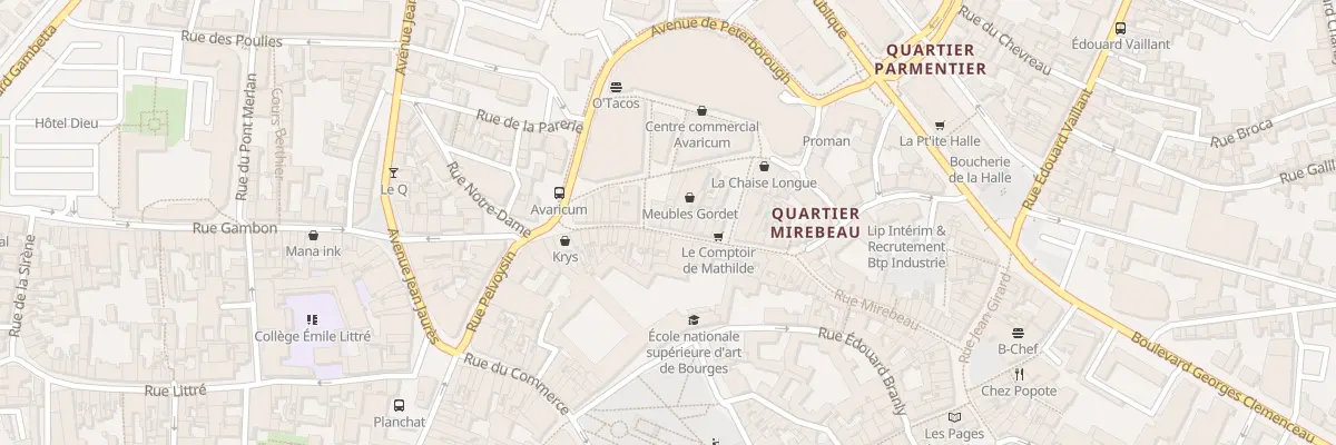 Plan du 27 Rue Mirebeau à Bourges