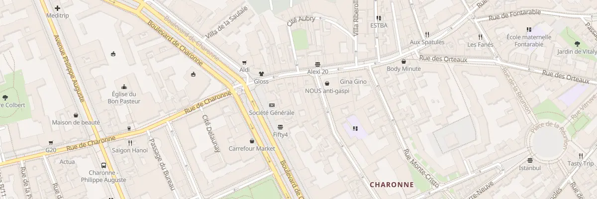 Plan du 10 Rue de Bagnolet à Paris 20e Arrondissement