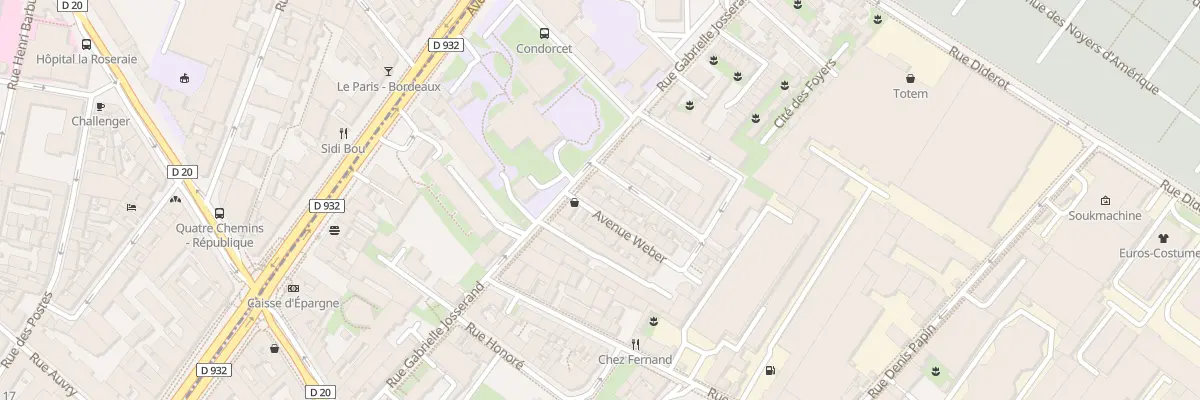 Plan du 3 Av Weber à Pantin