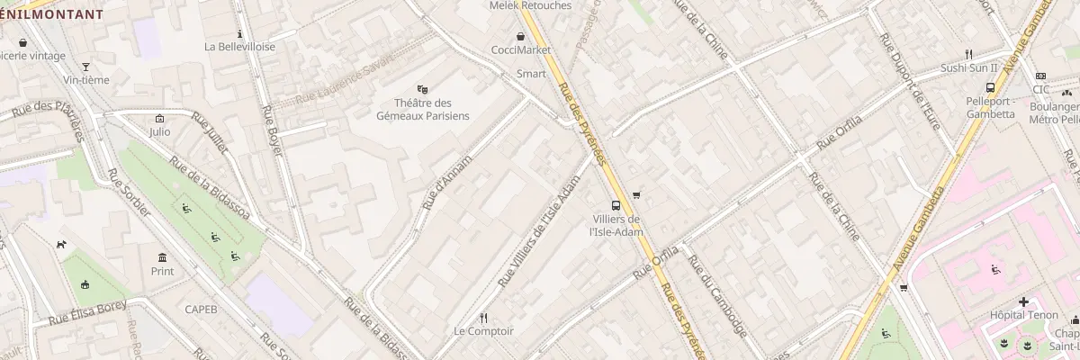 Plan du 49 Rue Villiers Isle Adam à Paris 20e Arrondissement