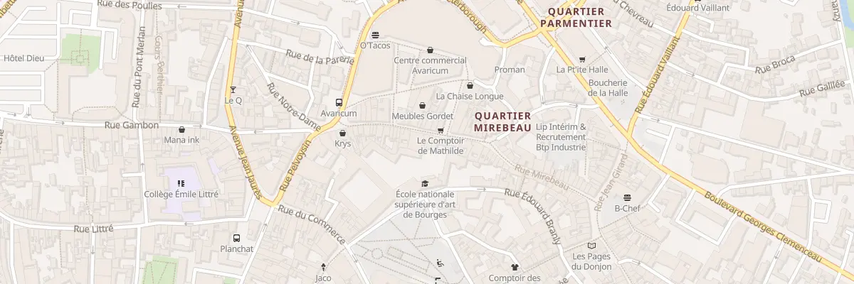 Plan du 42 Rue Mirebeau à Bourges