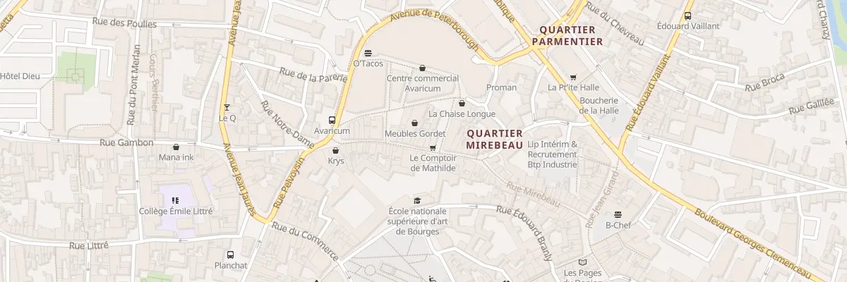 Plan du 37 Rue Mirebeau à Bourges
