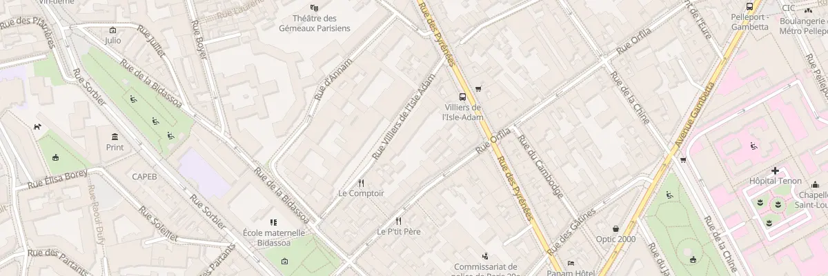 Plan du 42 Rue Villiers Isle Adam à Paris 20e Arrondissement