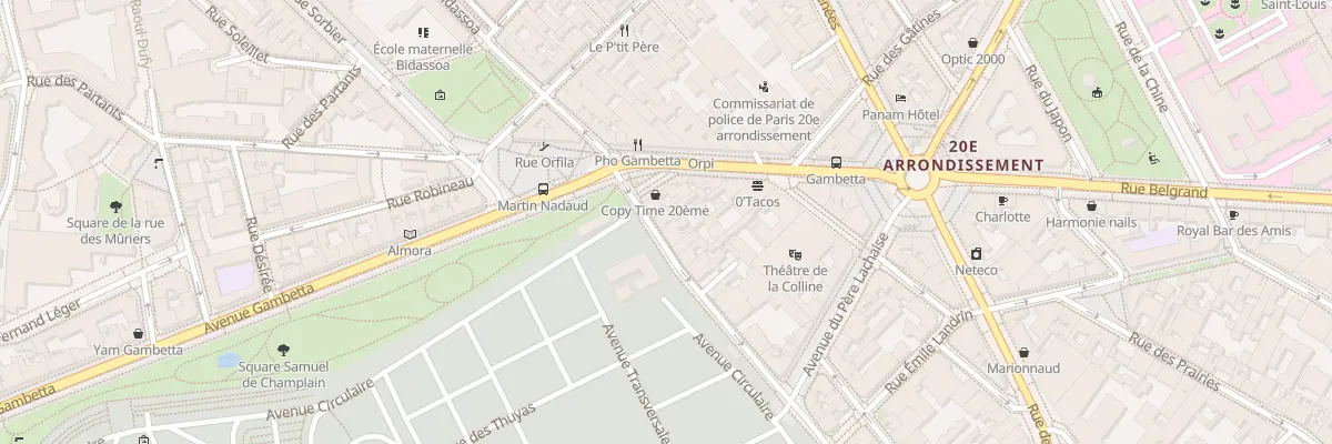 Plan du 84 Rue des Rondeaux à Paris 20e Arrondissement