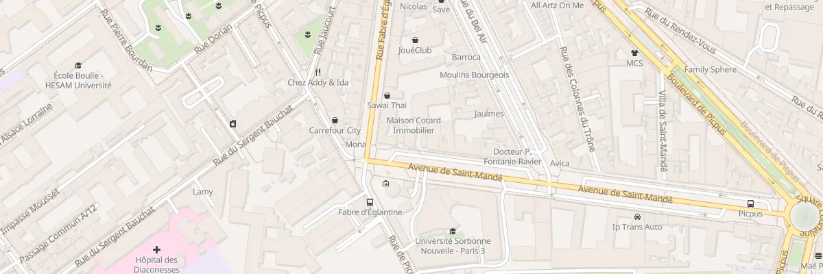 Plan du 5B Av de Saint-Mandé à Paris 12e Arrondissement