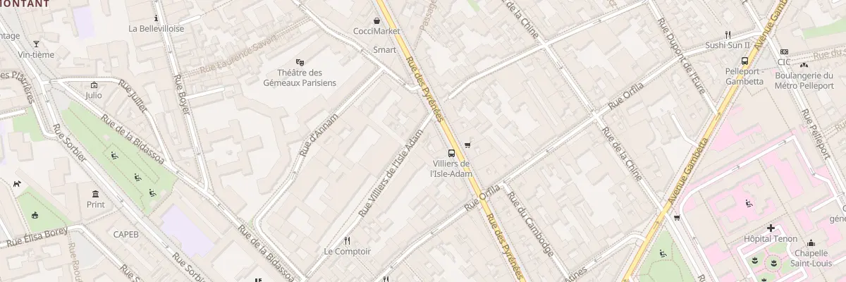 Plan du 58 Rue Villiers Isle Adam à Paris 20e Arrondissement