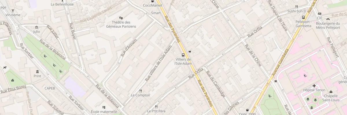 Plan du 56 Rue Villiers Isle Adam à Paris 20e Arrondissement
