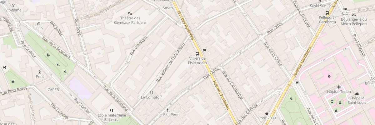 Plan du 54 Rue Villiers Isle Adam à Paris 20e Arrondissement