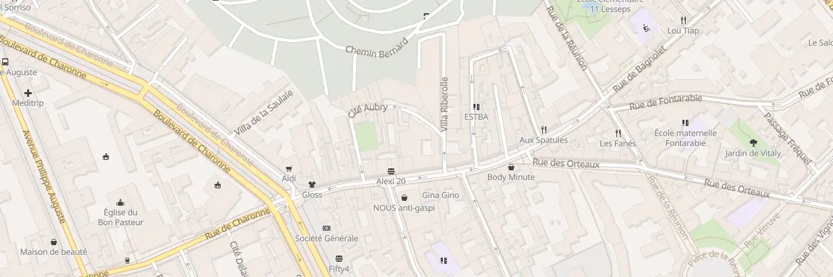 Plan du 27 Rue de Bagnolet à Paris 20e Arrondissement