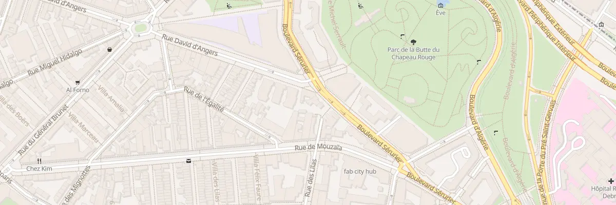 Plan du 121 Bd Sérurier à Paris 19e Arrondissement