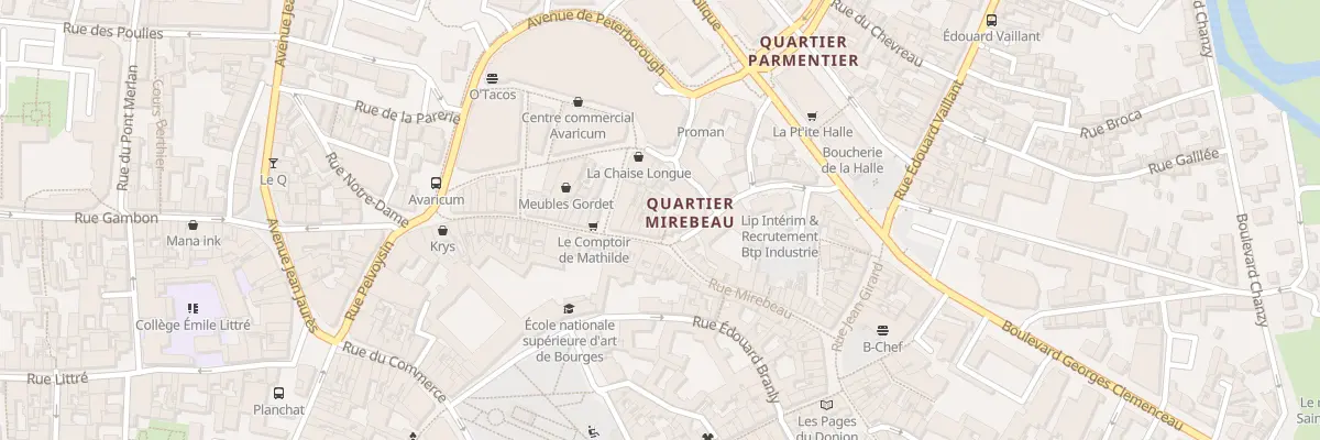 Plan du 55 Rue Mirebeau à Bourges