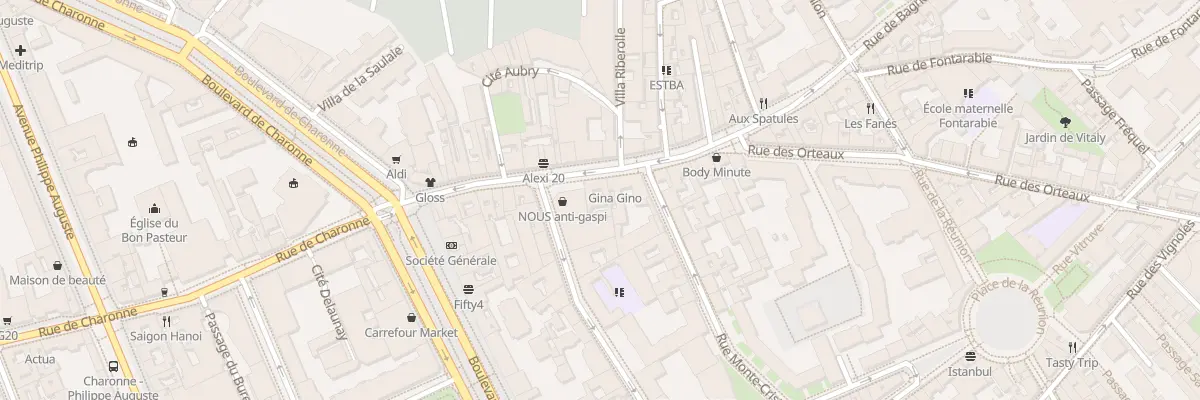 Plan du 22 Rue de Bagnolet à Paris 20e Arrondissement