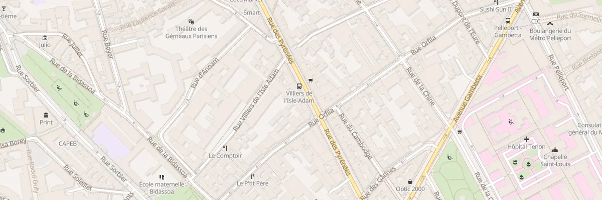 Plan du 261 Rue des Pyrénées à Paris 20e Arrondissement