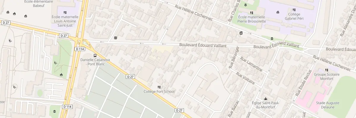 Plan du 52 Bd Edouard Vaillant à Aubervilliers