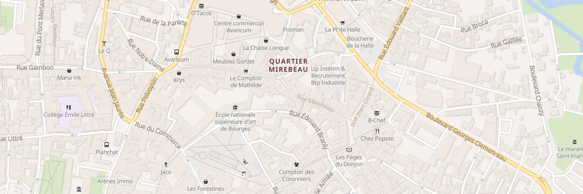 Plan du 68 Rue Mirebeau à Bourges