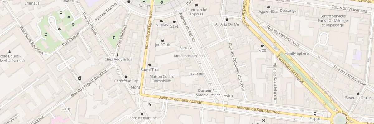 Plan du 15 Av du Bel Air à Paris 12e Arrondissement