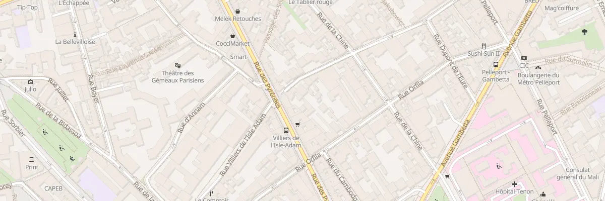 Plan du 66 Rue Villiers Isle Adam à Paris 20e Arrondissement
