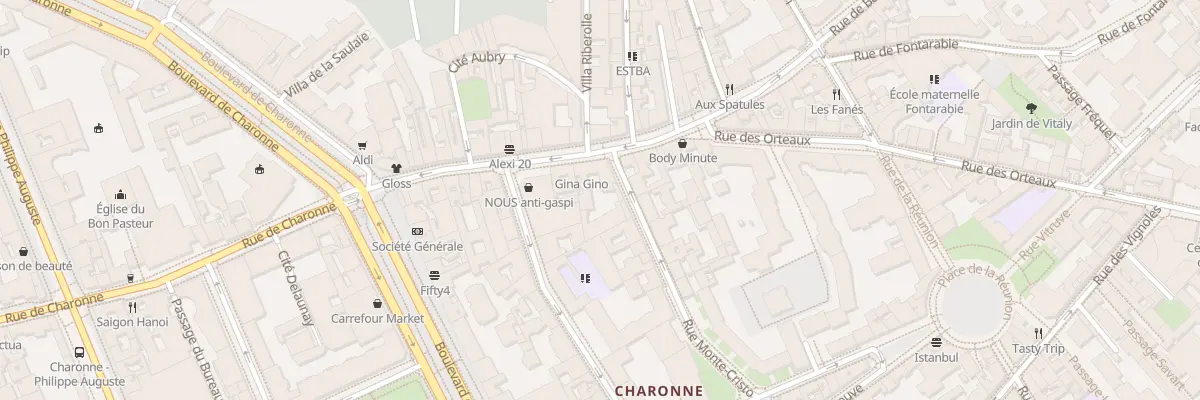Plan du 24 Rue de Bagnolet à Paris 20e Arrondissement